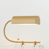Modern Geometric Crystal Table Lamp with Gold Metal Shade for Bedside or Desk