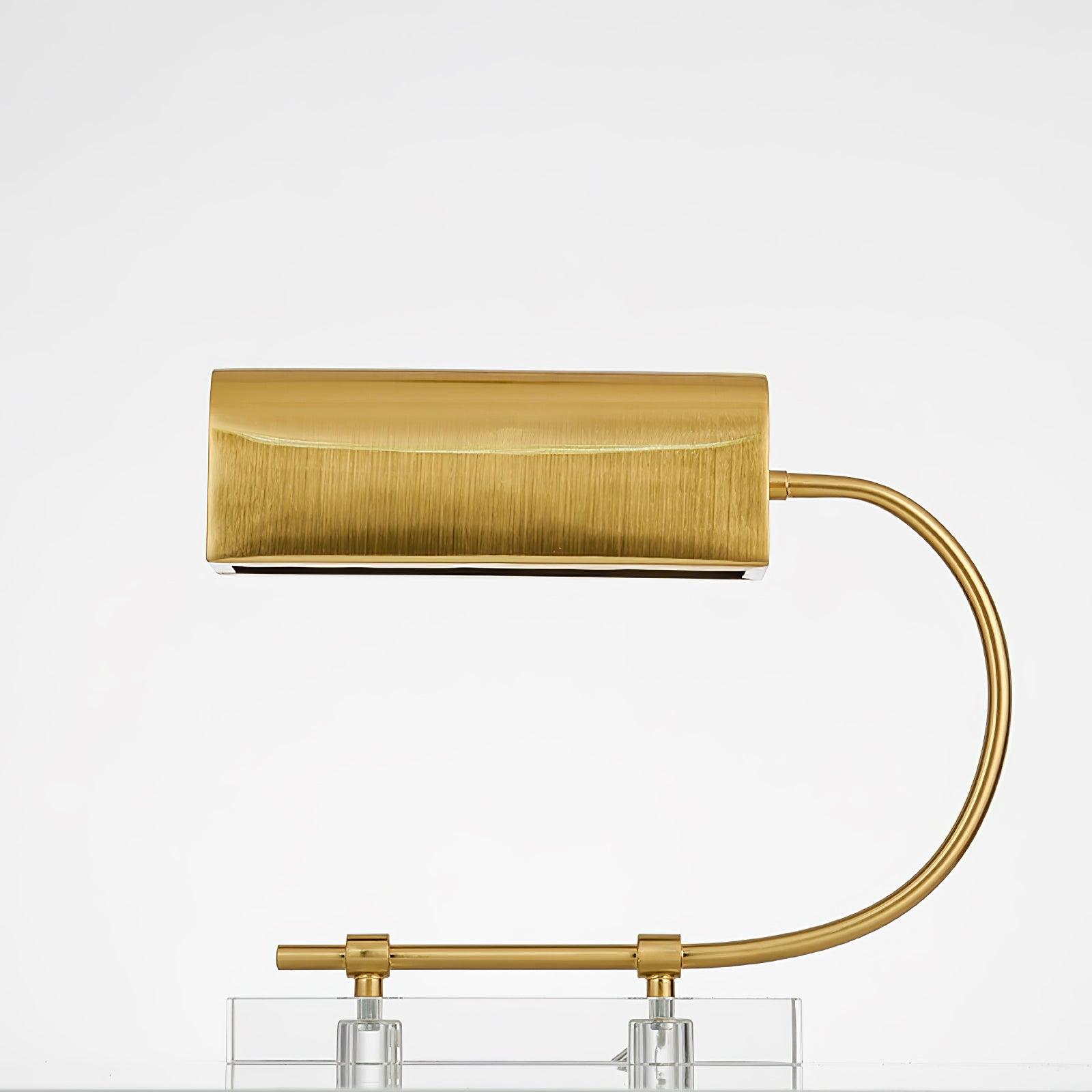 Modern Geometric Crystal Table Lamp with Gold Metal Shade for Bedside or Desk