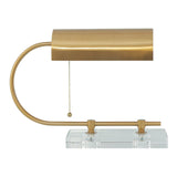 Modern Geometric Crystal Table Lamp with Gold Metal Shade for Bedside or Desk