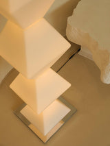 Modern Minimalist Dickson LED Torchiere Floor Lamp with Glass Shade for Living Room