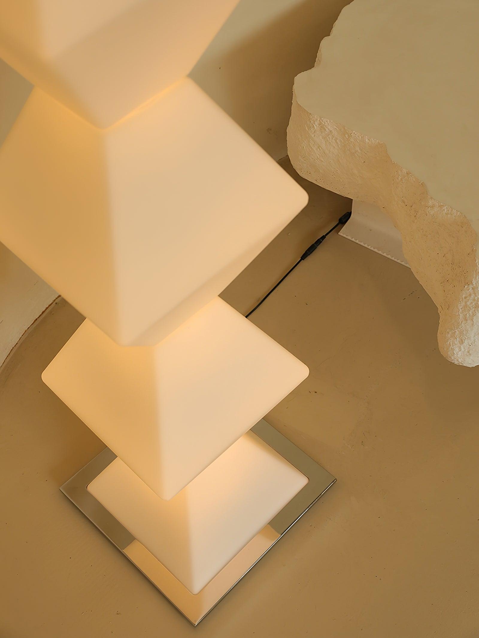 Modern Minimalist Dickson LED Torchiere Floor Lamp with Glass Shade for Living Room