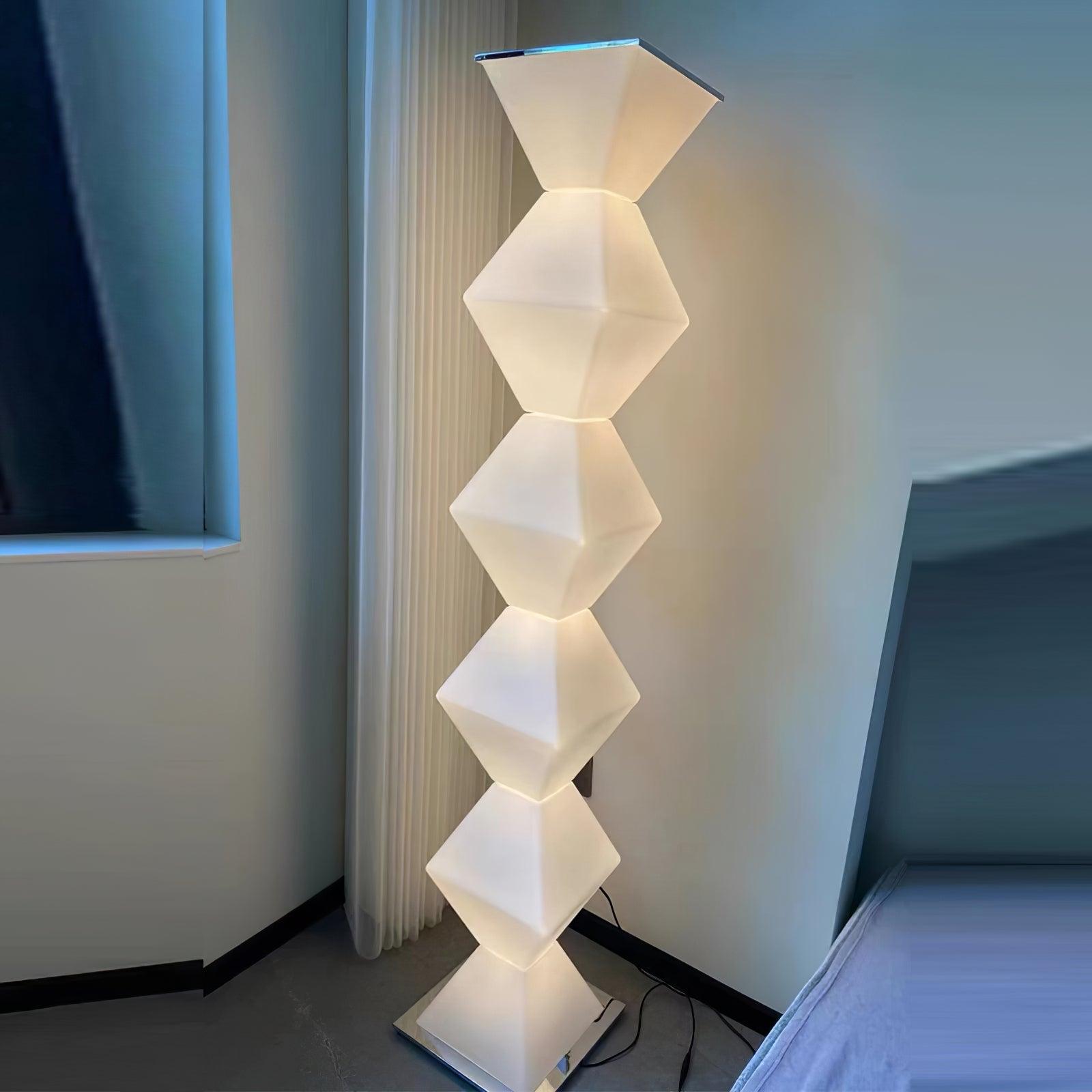 Modern Minimalist Dickson LED Torchiere Floor Lamp with Glass Shade for Living Room