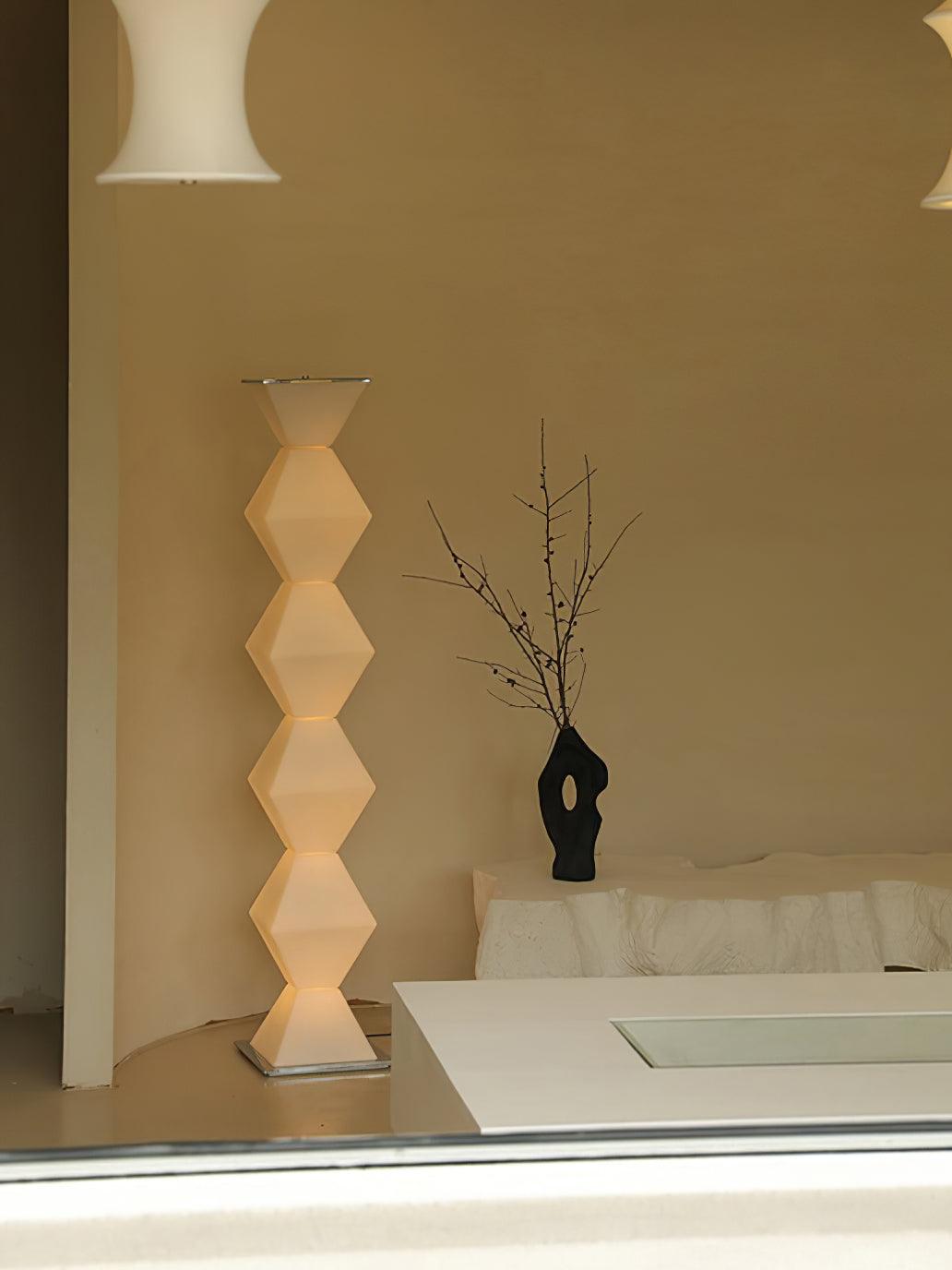 Modern Minimalist Dickson LED Torchiere Floor Lamp with Glass Shade for Living Room