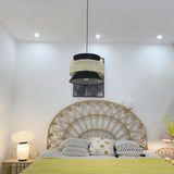 woven-rattan-cane-and-linen-pendant-light-vintage-style-suspended-ceiling-fixture