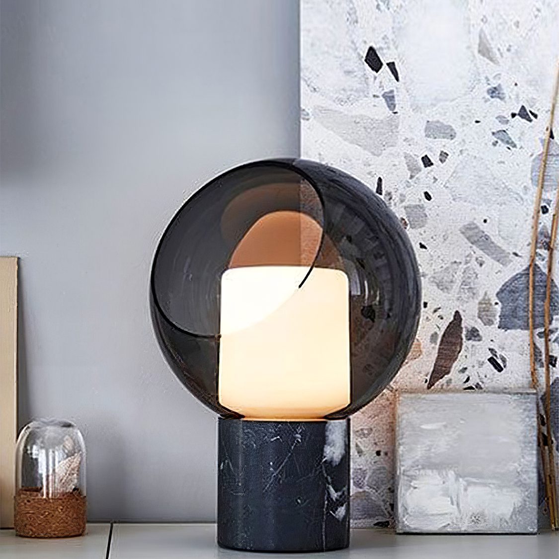 mid-century-scandinavian-evedal-domed-glass-table-lamp-with-stained-glass-shade