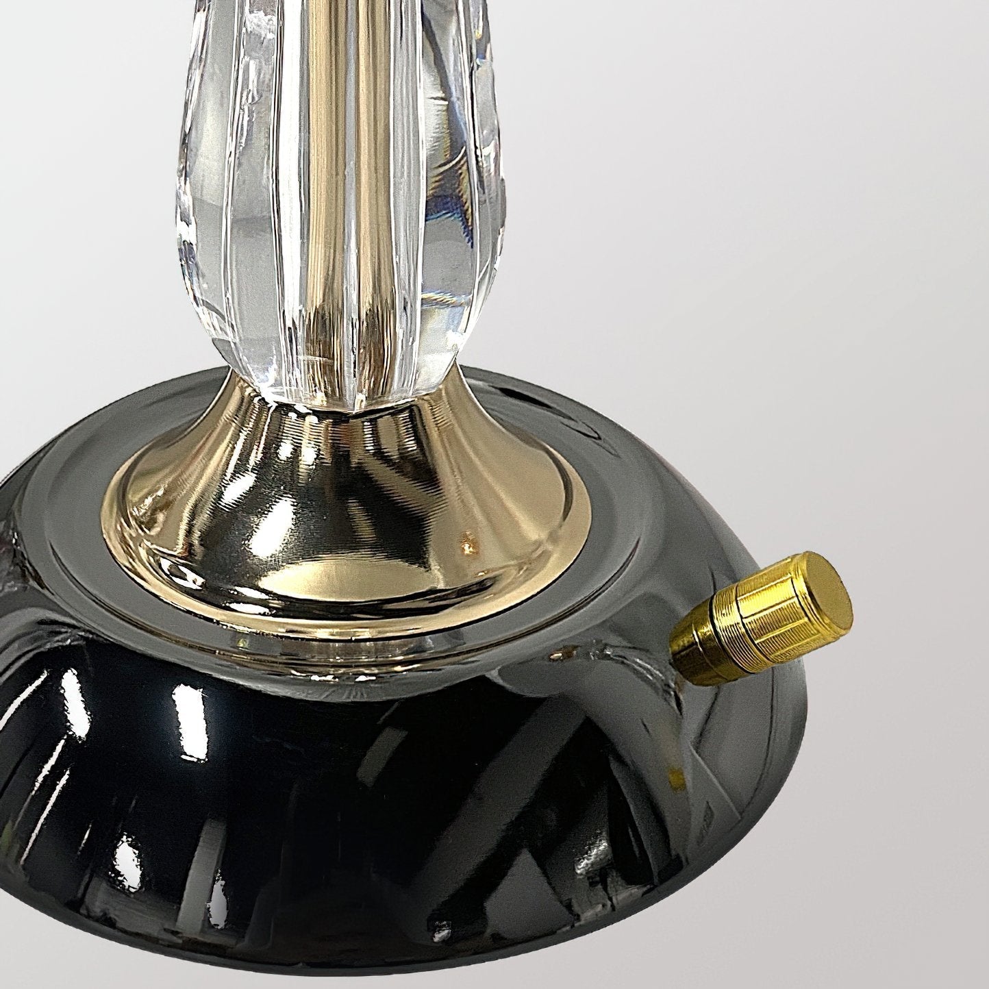 Modern Frosted Domed Glass Table Lamp Metal Nightstand Light for Living Room