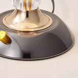Modern Frosted Domed Glass Table Lamp Metal Nightstand Light for Living Room