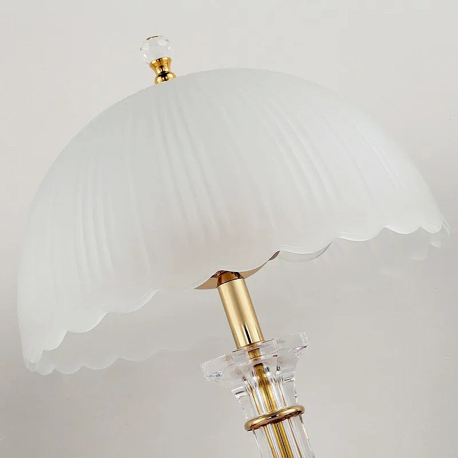 Modern Frosted Domed Glass Table Lamp Metal Nightstand Light for Living Room