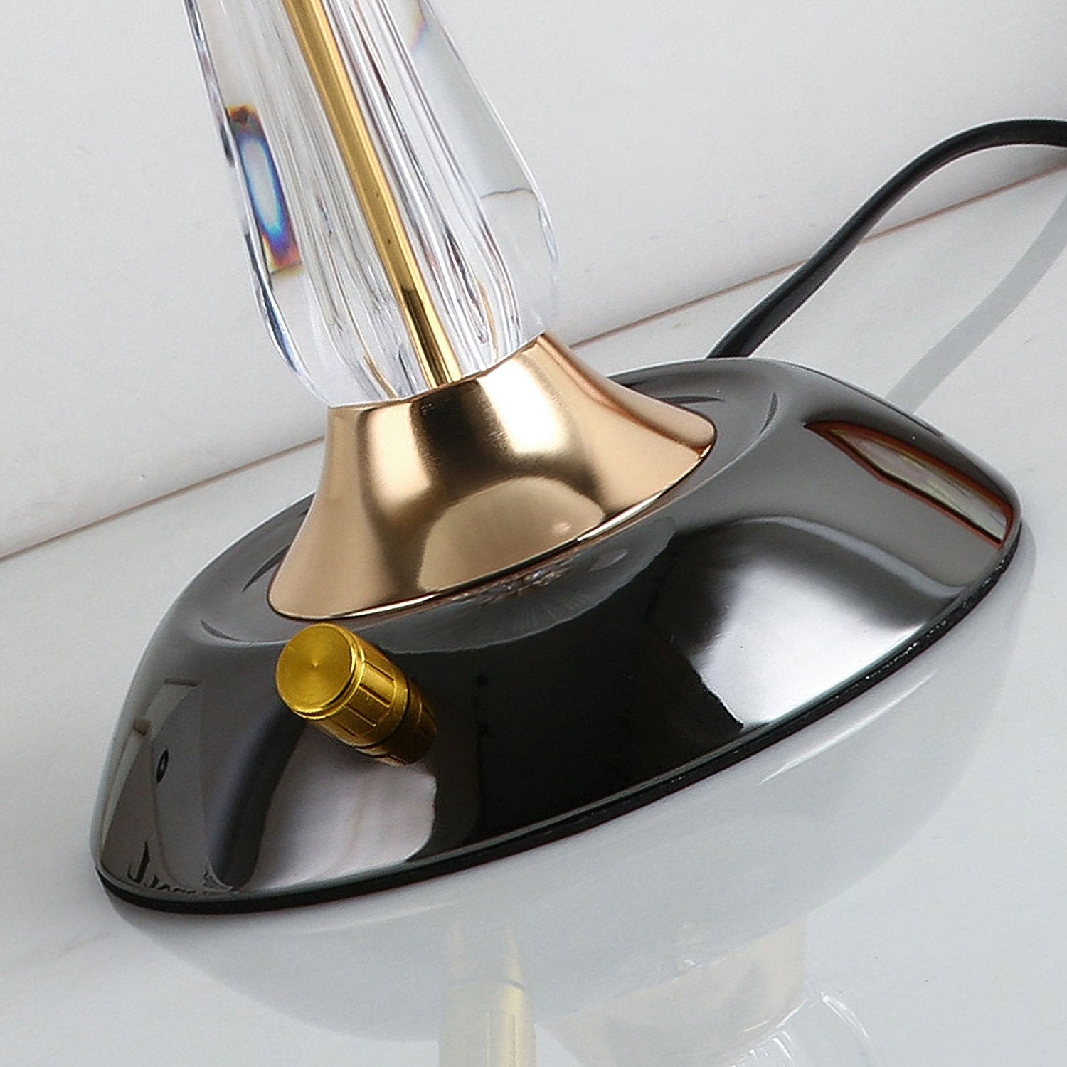 Modern Frosted Domed Glass Table Lamp Metal Nightstand Light for Living Room