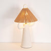 Horns Handmade Ceramic Bedside Lamp with Braided Rope Shade for Elegant Home Decor