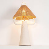 Horns Handmade Ceramic Bedside Lamp with Braided Rope Shade for Elegant Home Decor