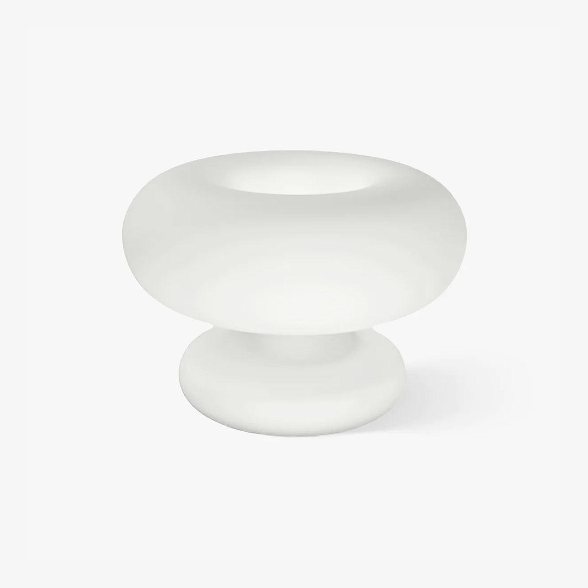 Modern Mid Century Donut Frosted Glass Table Lamp Minimalist Round Accent Lighting for Bedside and Living Room