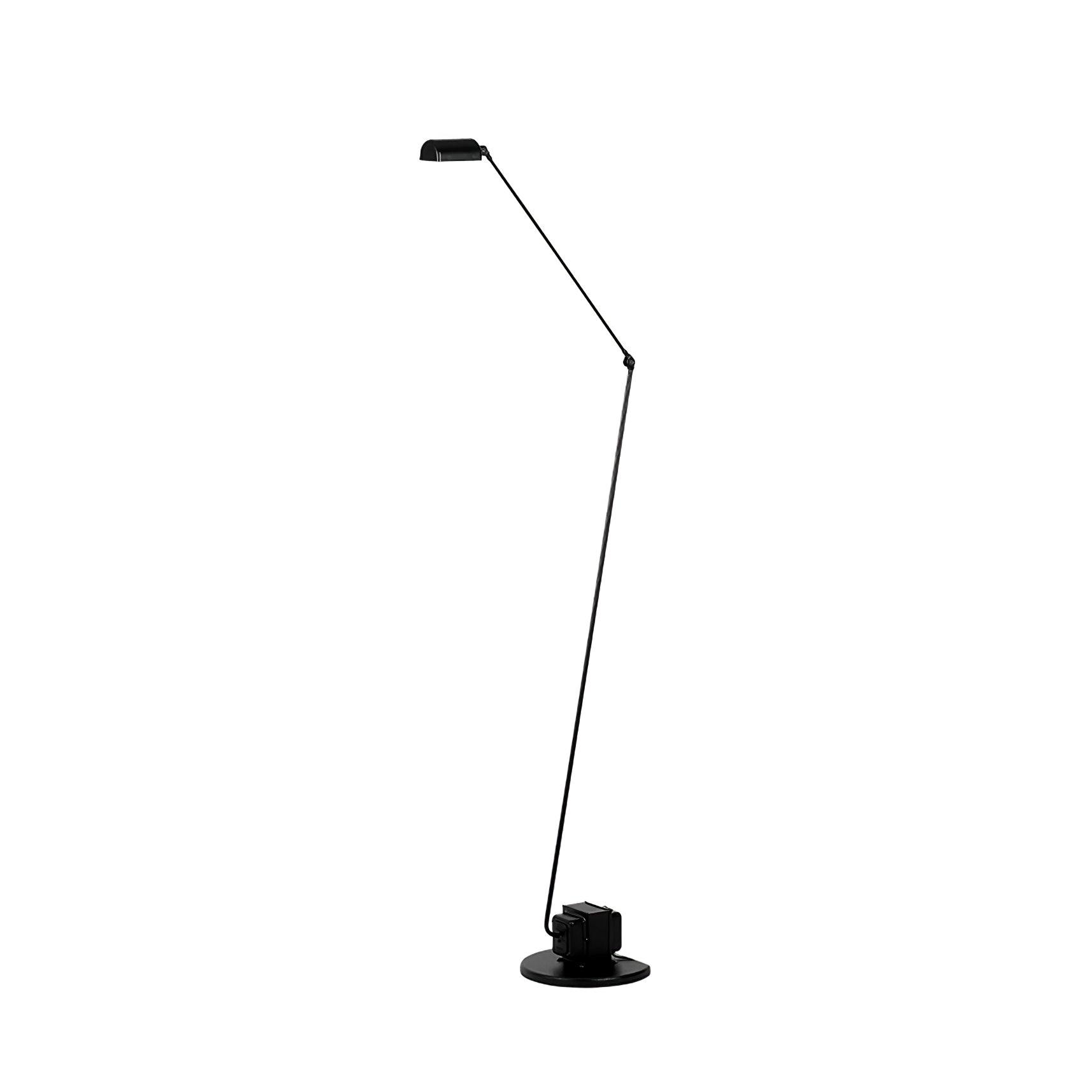 Dynamo Adjustable Arm LED Floor Lamp with Rotating Metal Diffuser and Cylindrical Base Standing Light