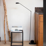 Dynamo Adjustable Arm LED Floor Lamp with Rotating Metal Diffuser and Cylindrical Base Standing Light