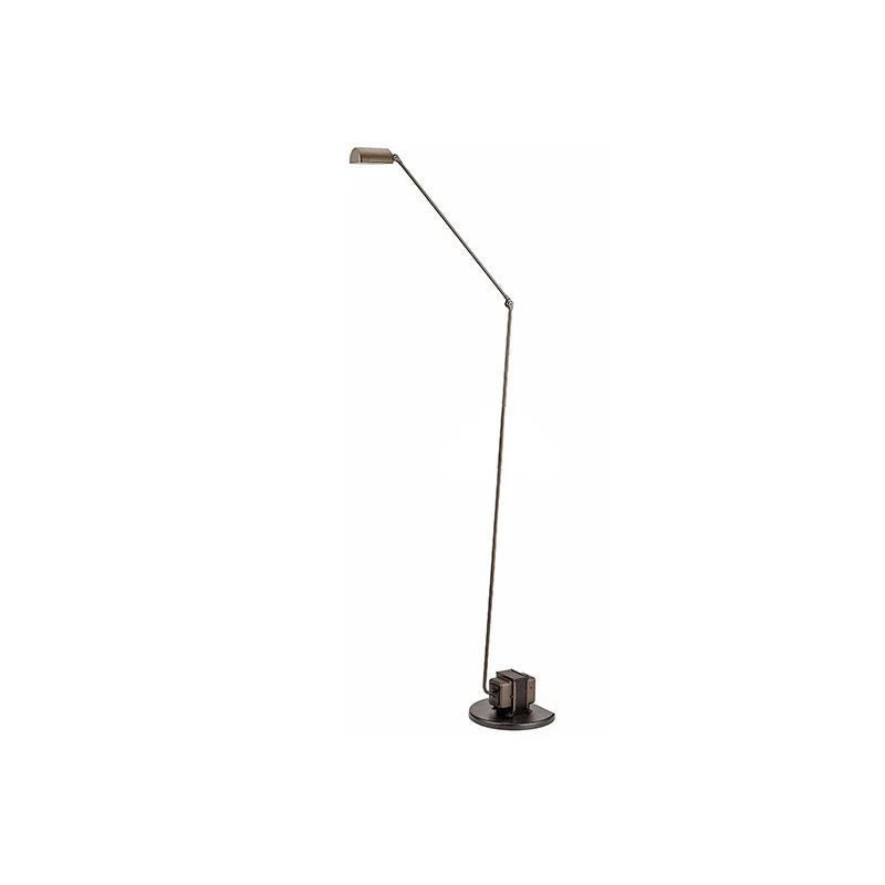 Dynamo Adjustable Arm LED Floor Lamp with Rotating Metal Diffuser and Cylindrical Base Standing Light