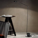 Dynamo Adjustable Arm LED Floor Lamp with Rotating Metal Diffuser and Cylindrical Base Standing Light