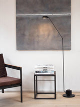 Dynamo Adjustable Arm LED Floor Lamp with Rotating Metal Diffuser and Cylindrical Base Standing Light