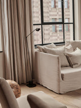 Dynamo Adjustable Arm LED Floor Lamp with Rotating Metal Diffuser and Cylindrical Base Standing Light