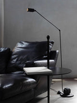 Dynamo Adjustable Arm LED Floor Lamp with Rotating Metal Diffuser and Cylindrical Base Standing Light