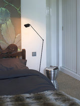 Dynamo Adjustable Arm LED Floor Lamp with Rotating Metal Diffuser and Cylindrical Base Standing Light