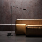 Dynamo Adjustable Arm LED Floor Lamp with Rotating Metal Diffuser and Cylindrical Base Standing Light