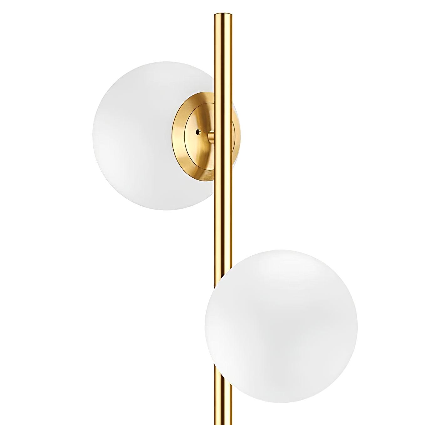 Modern LED Tree Standing Floor Lamp with Frosted Glass Globes and Gold Finish