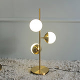 Modern LED Tree Standing Floor Lamp with Frosted Glass Globes and Gold Finish