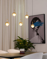 Modern Multi Head Glass Sphere LED Pendant Light for Restaurant and Home Decor