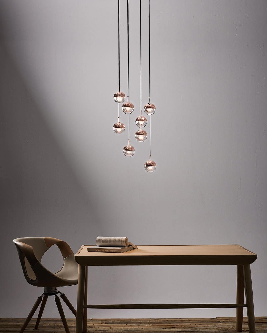 Modern Multi Head Glass Sphere LED Pendant Light for Restaurant and Home Decor