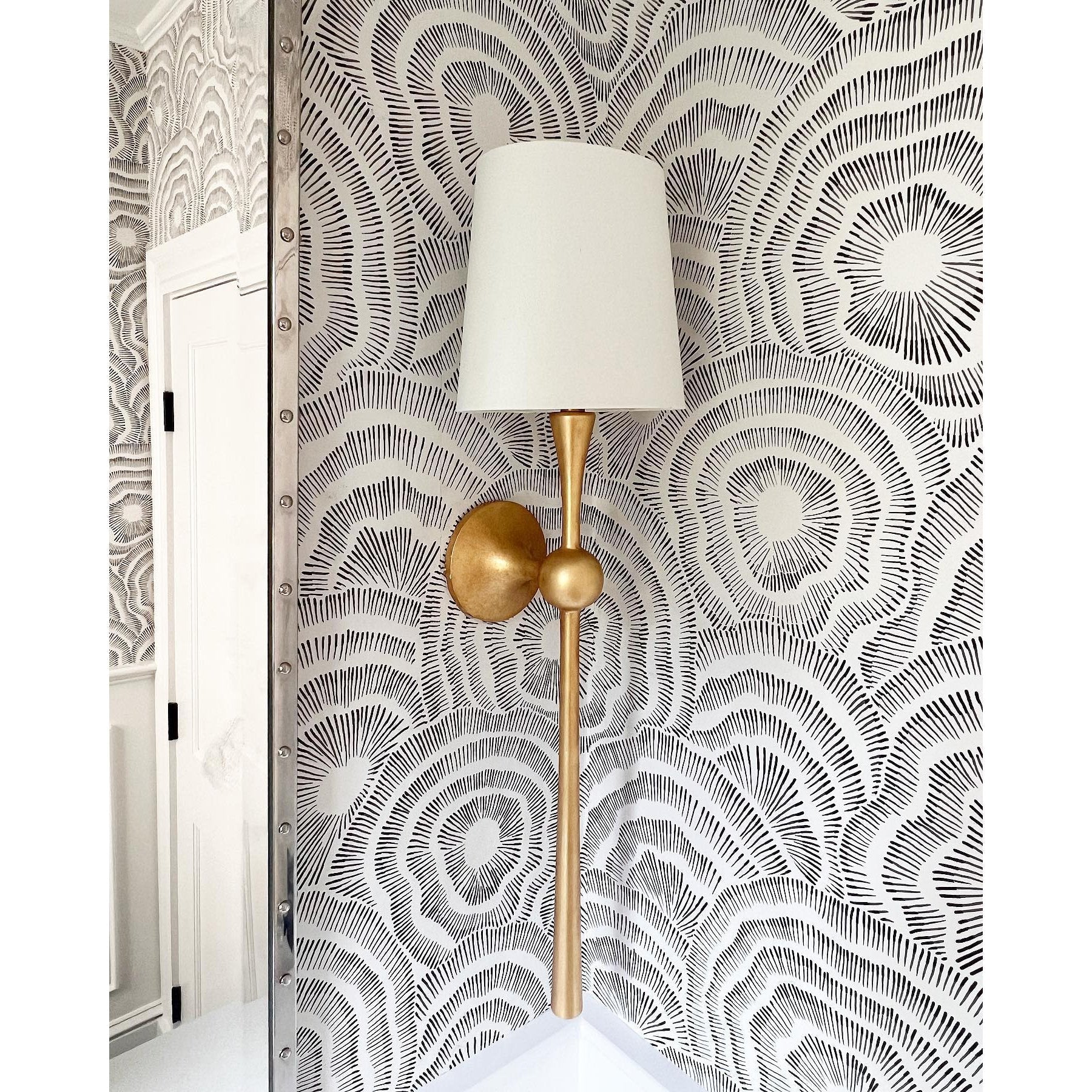 trumpet-style-dover-tail-wall-sconce-with-fabric-shade-for-living-room