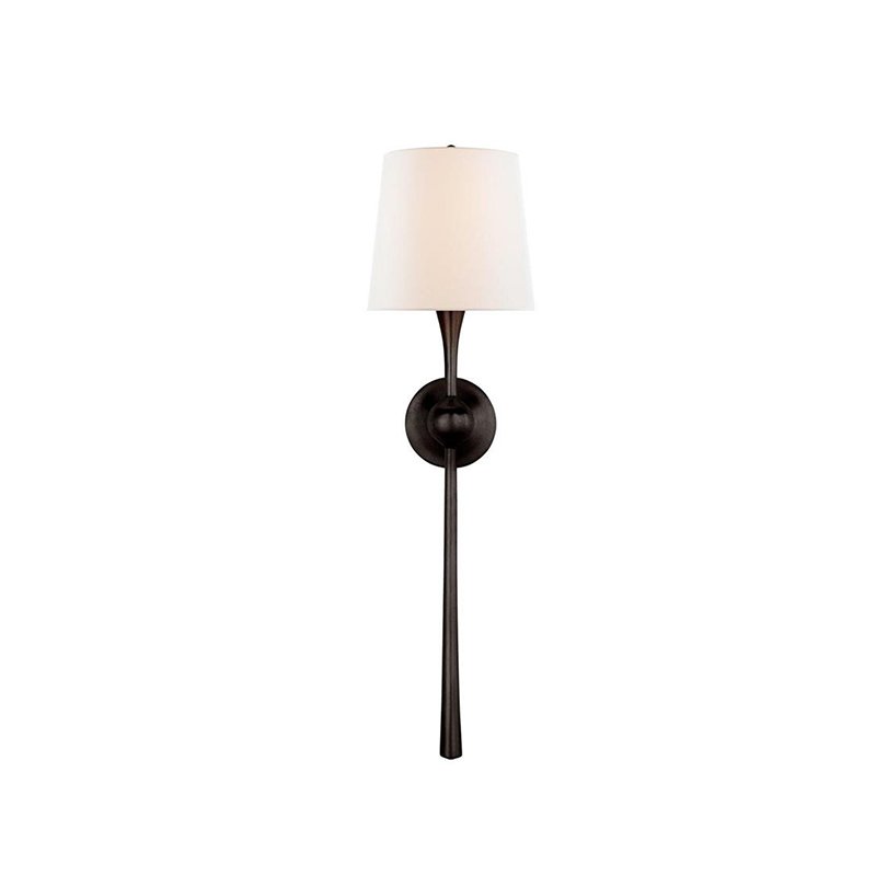 trumpet-style-dover-tail-wall-sconce-with-fabric-shade-for-living-room