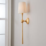 trumpet-style-dover-tail-wall-sconce-with-fabric-shade-for-living-room