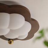 Dreamscape Walnut Wood LED Ceiling Light for Kids Room Cloud Heart Star Shapes