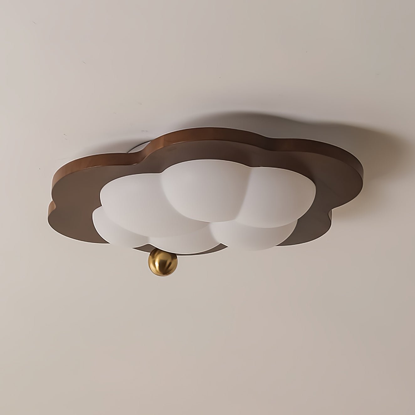 Dreamscape Walnut Wood LED Ceiling Light for Kids Room Cloud Heart Star Shapes
