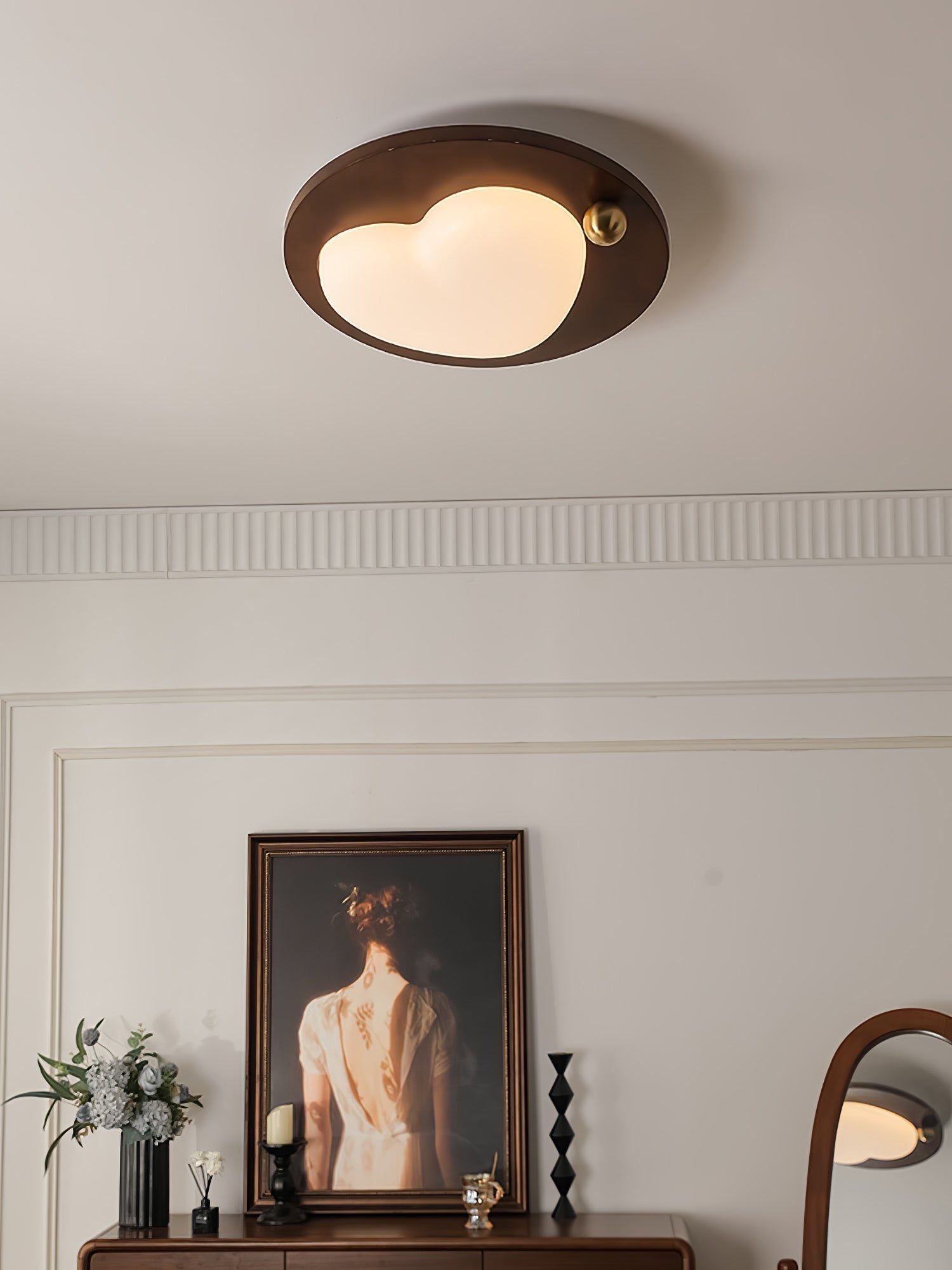 Dreamscape Walnut Wood LED Ceiling Light for Kids Room Cloud Heart Star Shapes