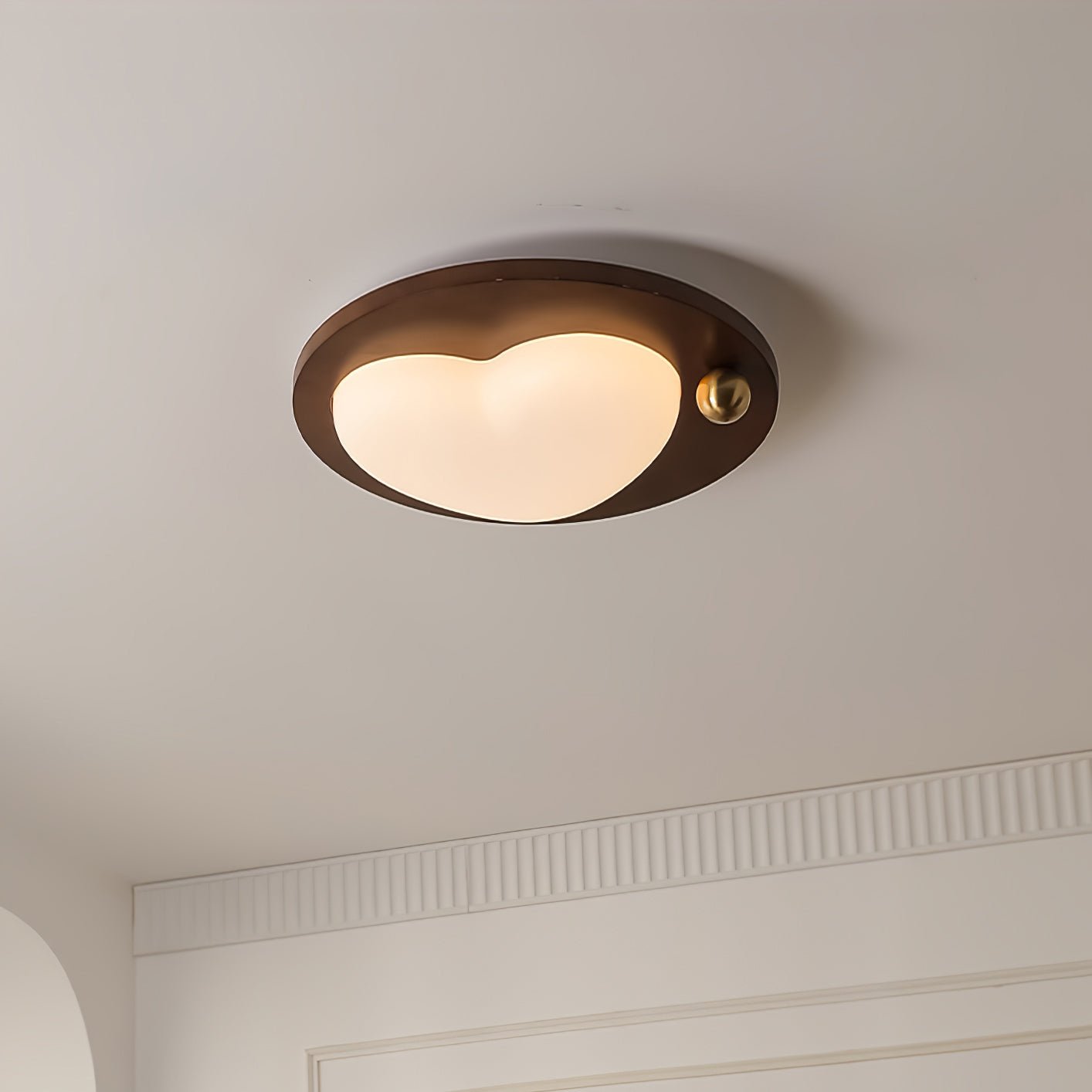Dreamscape Walnut Wood LED Ceiling Light for Kids Room Cloud Heart Star Shapes