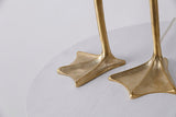 Antique Brass Duck Feet Table Lamp with Natural Feather Shade for Bedroom Decor