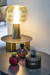 Modern Dusk Dawn LED Reading Table Lamp with Geometric Conic Base for Bedside Decor