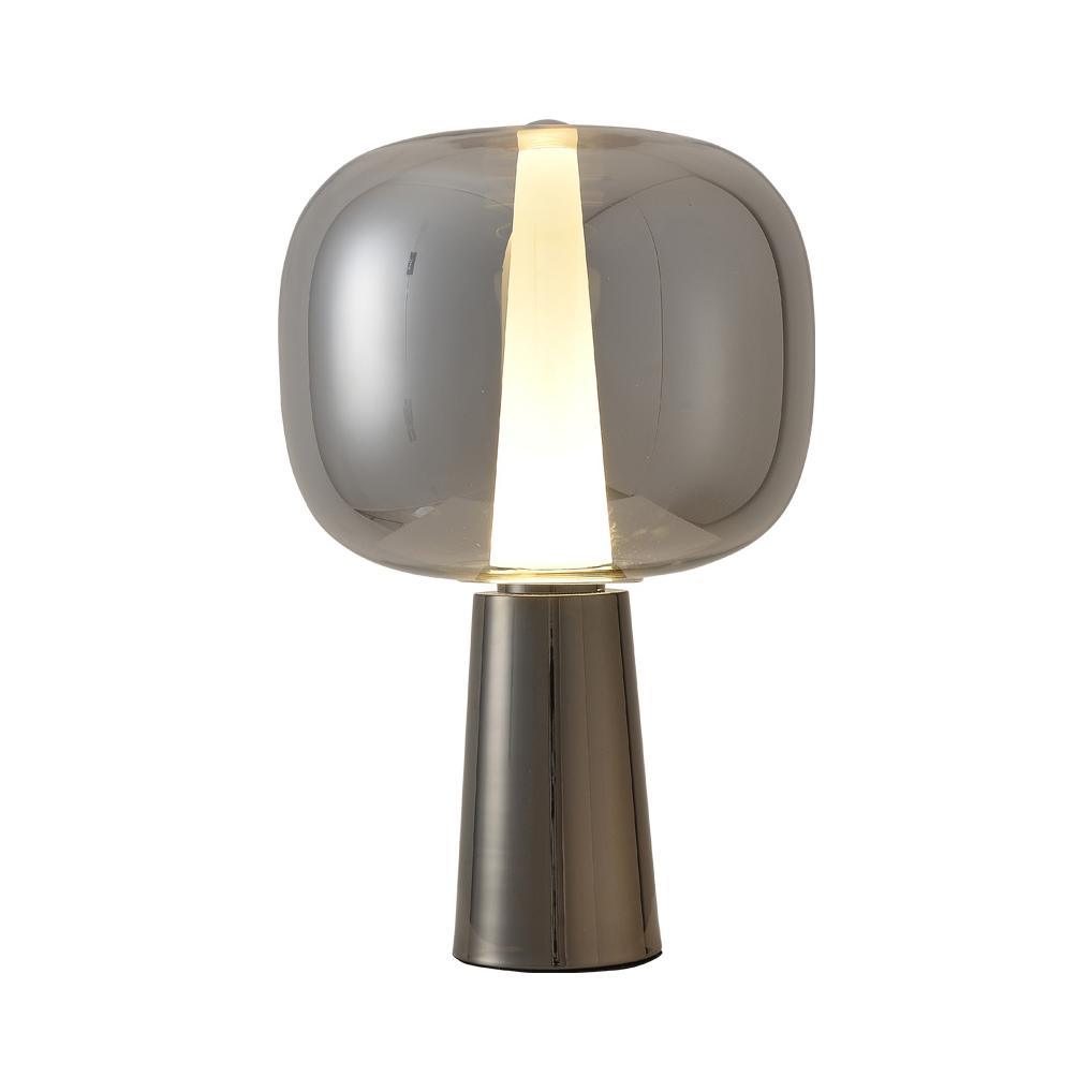 Modern Dusk Dawn LED Reading Table Lamp with Geometric Conic Base for Bedside Decor
