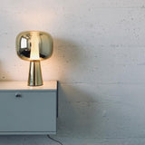 Modern Dusk Dawn LED Reading Table Lamp with Geometric Conic Base for Bedside Decor