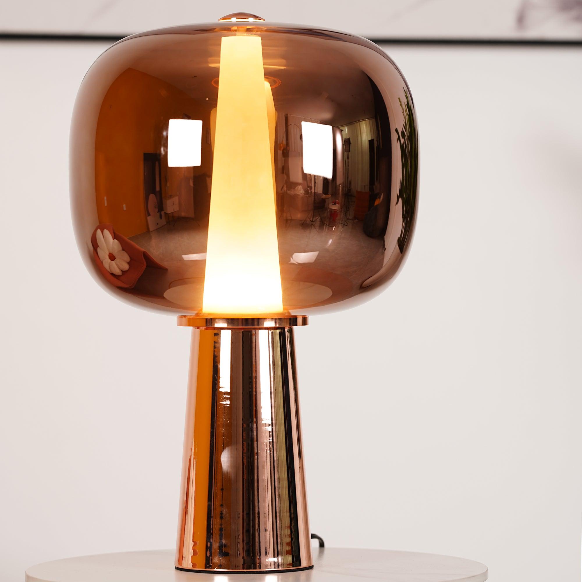 Modern Dusk Dawn LED Reading Table Lamp with Geometric Conic Base for Bedside Decor