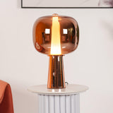 Modern Dusk Dawn LED Reading Table Lamp with Geometric Conic Base for Bedside Decor