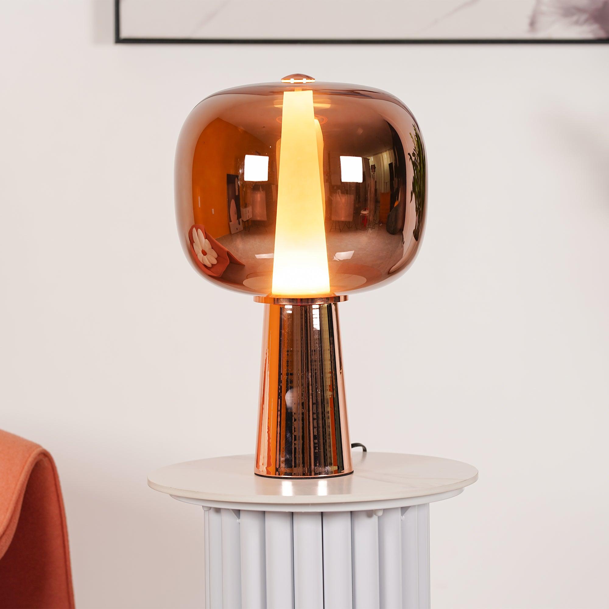 Modern Dusk Dawn LED Reading Table Lamp with Geometric Conic Base for Bedside Decor