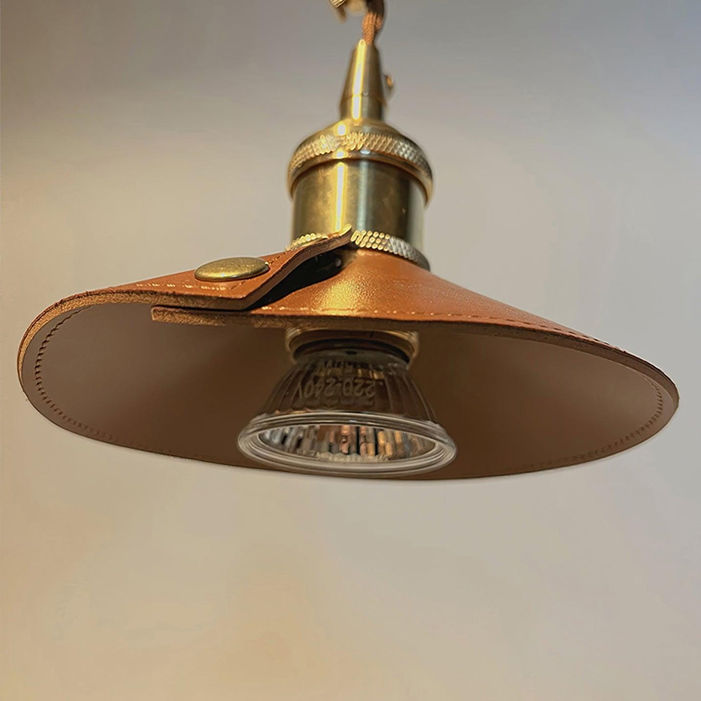 Vintage Wood and Leather Candle Warmer Table Lamp for Bedside and Desk Lighting