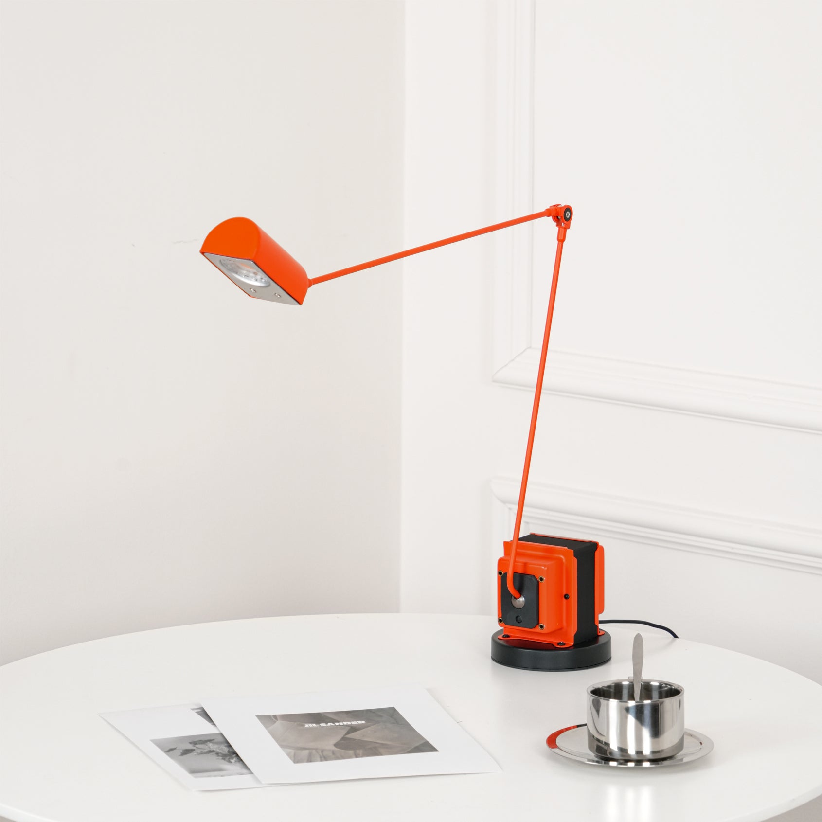 Dynamo Minimalist Adjustable LED Table Lamp Rotating Metal Desk Light for Modern Bedroom Office