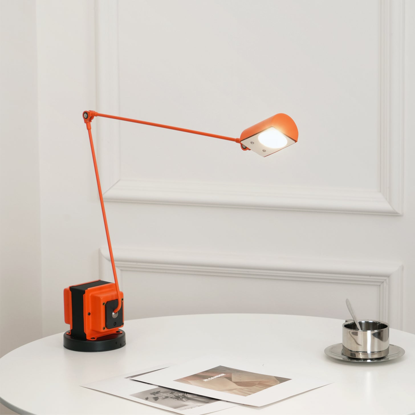 Dynamo Minimalist Adjustable LED Table Lamp Rotating Metal Desk Light for Modern Bedroom Office