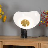 Elegant Modern Marble and Metal Sculptural Table Lamp for Reading
