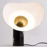 Elegant Modern Marble and Metal Sculptural Table Lamp for Reading