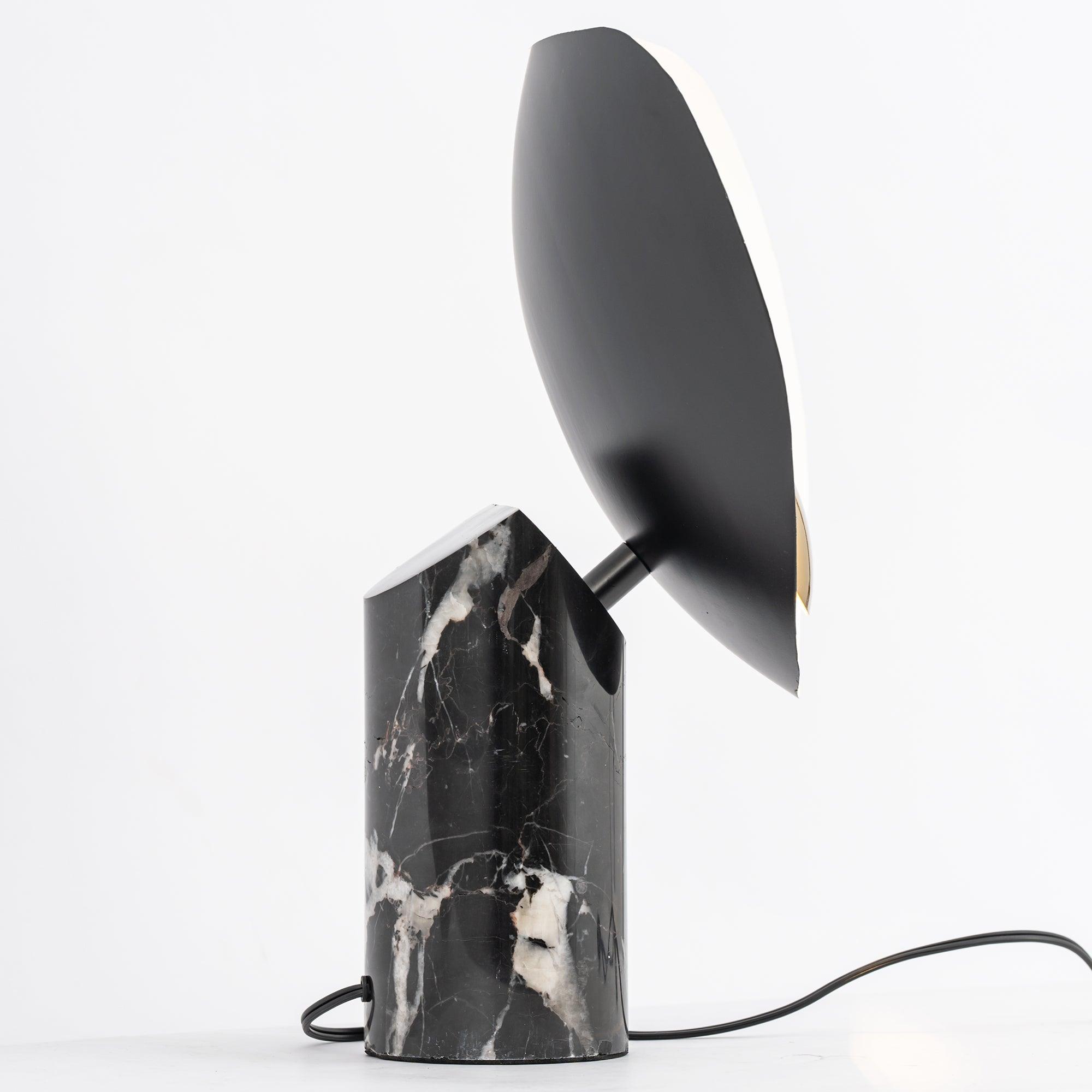 Elegant Modern Marble and Metal Sculptural Table Lamp for Reading