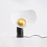 Elegant Modern Marble and Metal Sculptural Table Lamp for Reading